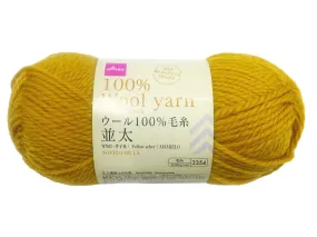 100% Wool Yarn Regular Thick Yellow Ocher