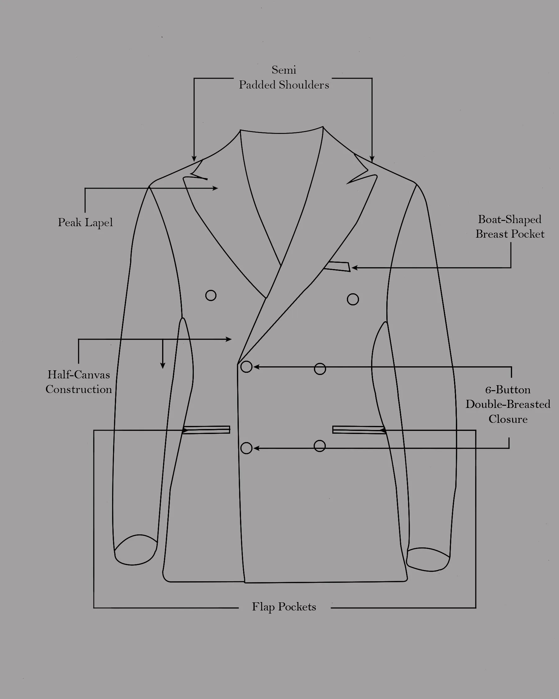 Admiral Blue Windowpane Wool Rich Double Breasted Suit