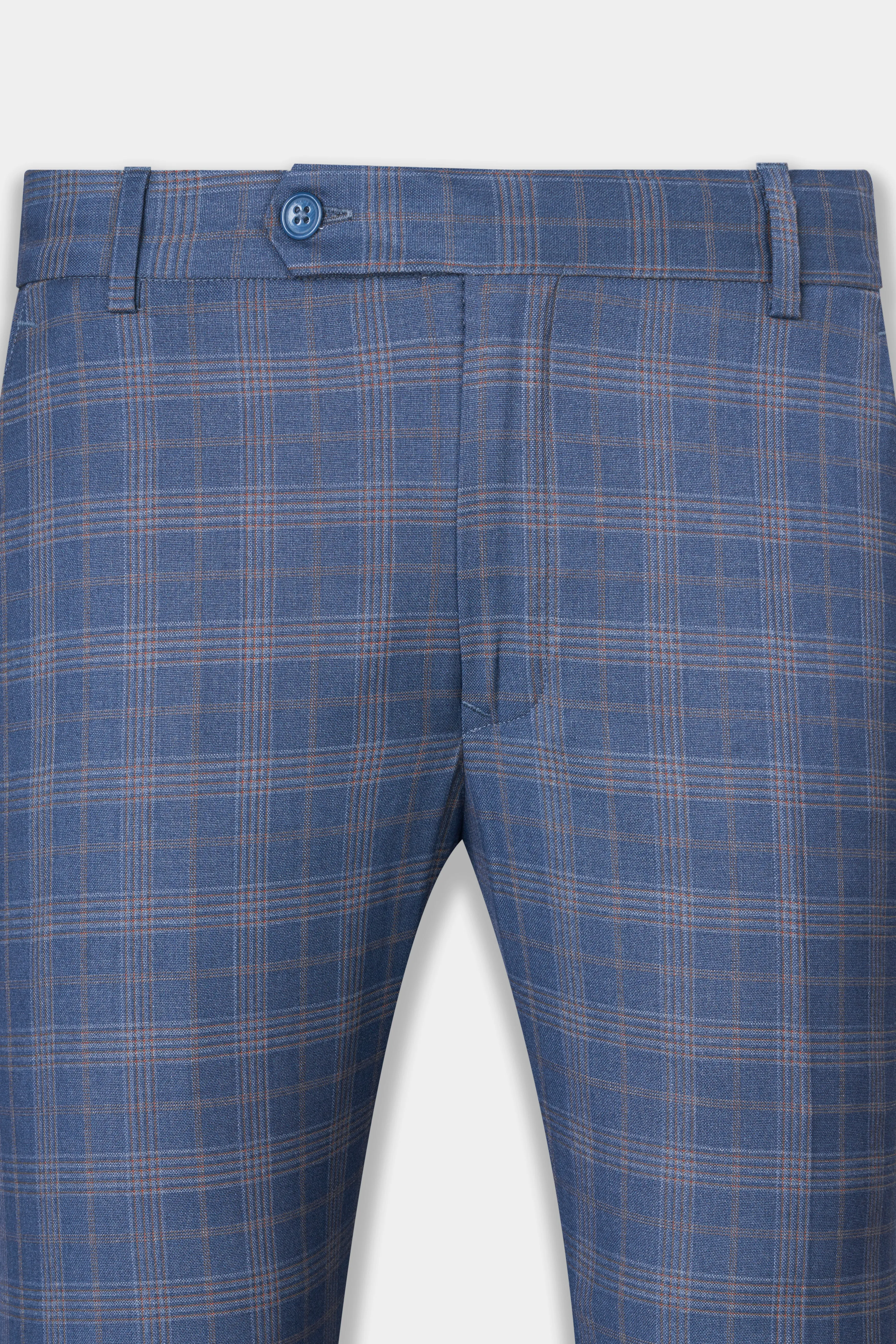 Alaskan Blue and Nevada Brown Plaid Wool Rich Designer Suit