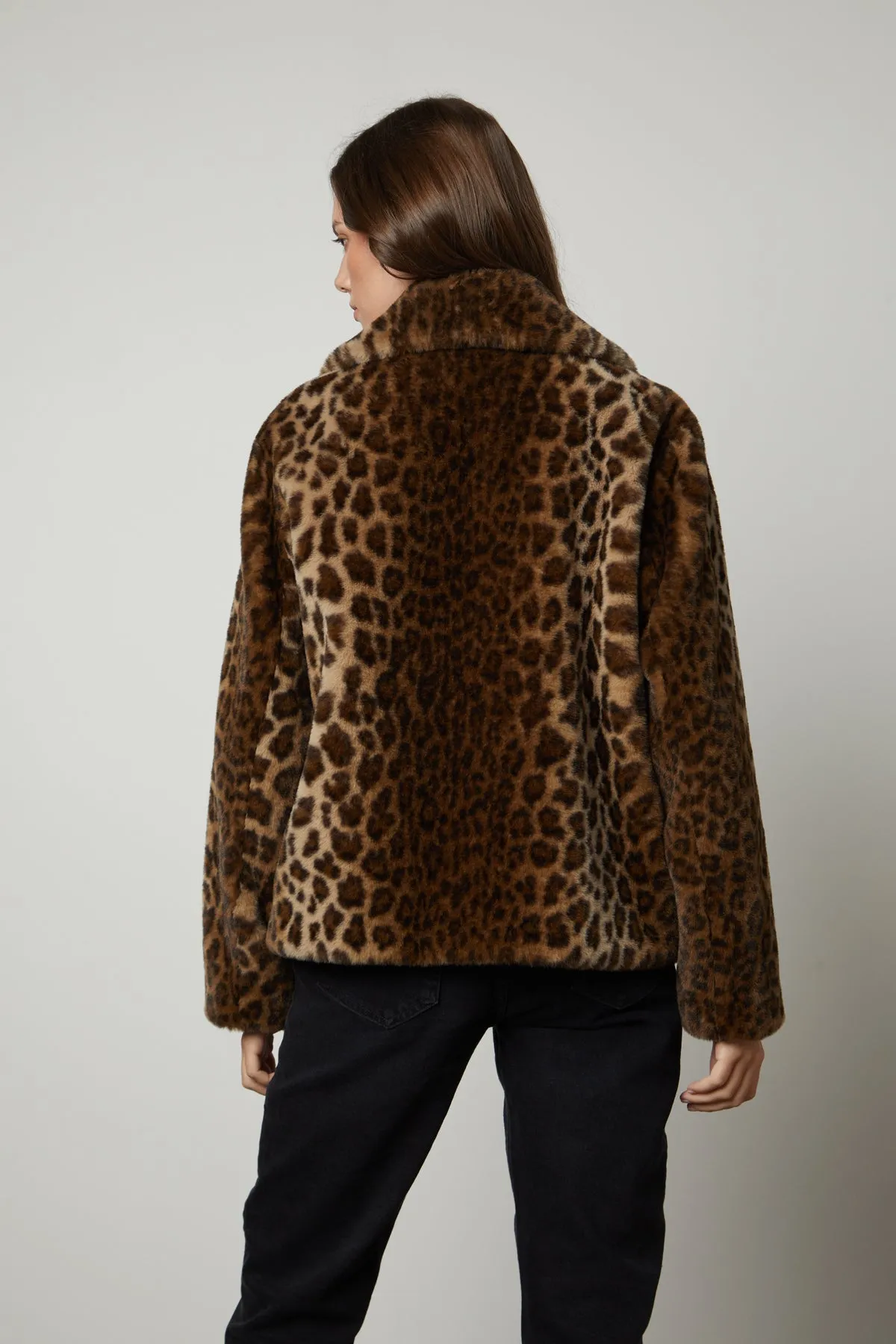 Heres an optimized title for your e-commerce product with added modifiers:

Chic Amani Leopard Print Luxurious Faux Fur Jacket for Women

This title uses descriptive language to attract potential buyers and emphasizes the key features of the product (chic, leopard print, luxurious, faux fur), including the target audience (women).