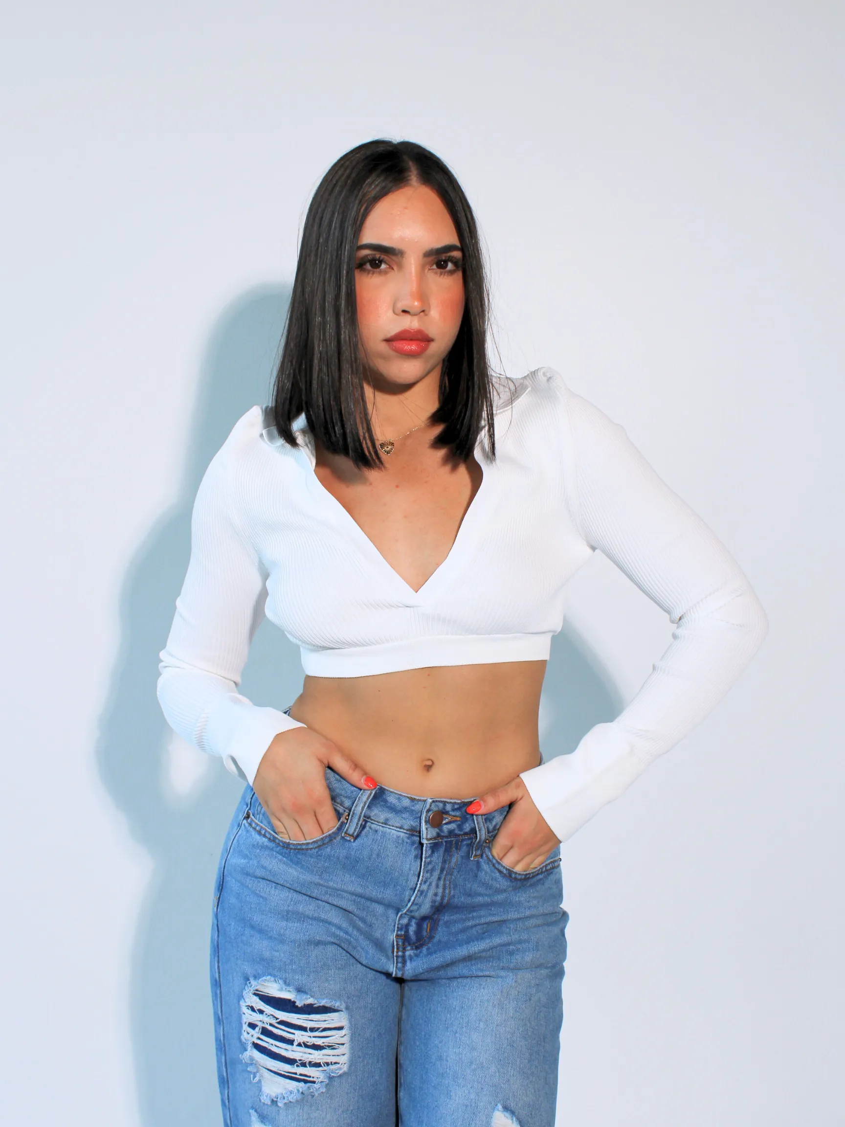 Babe V-Neck Crop Top