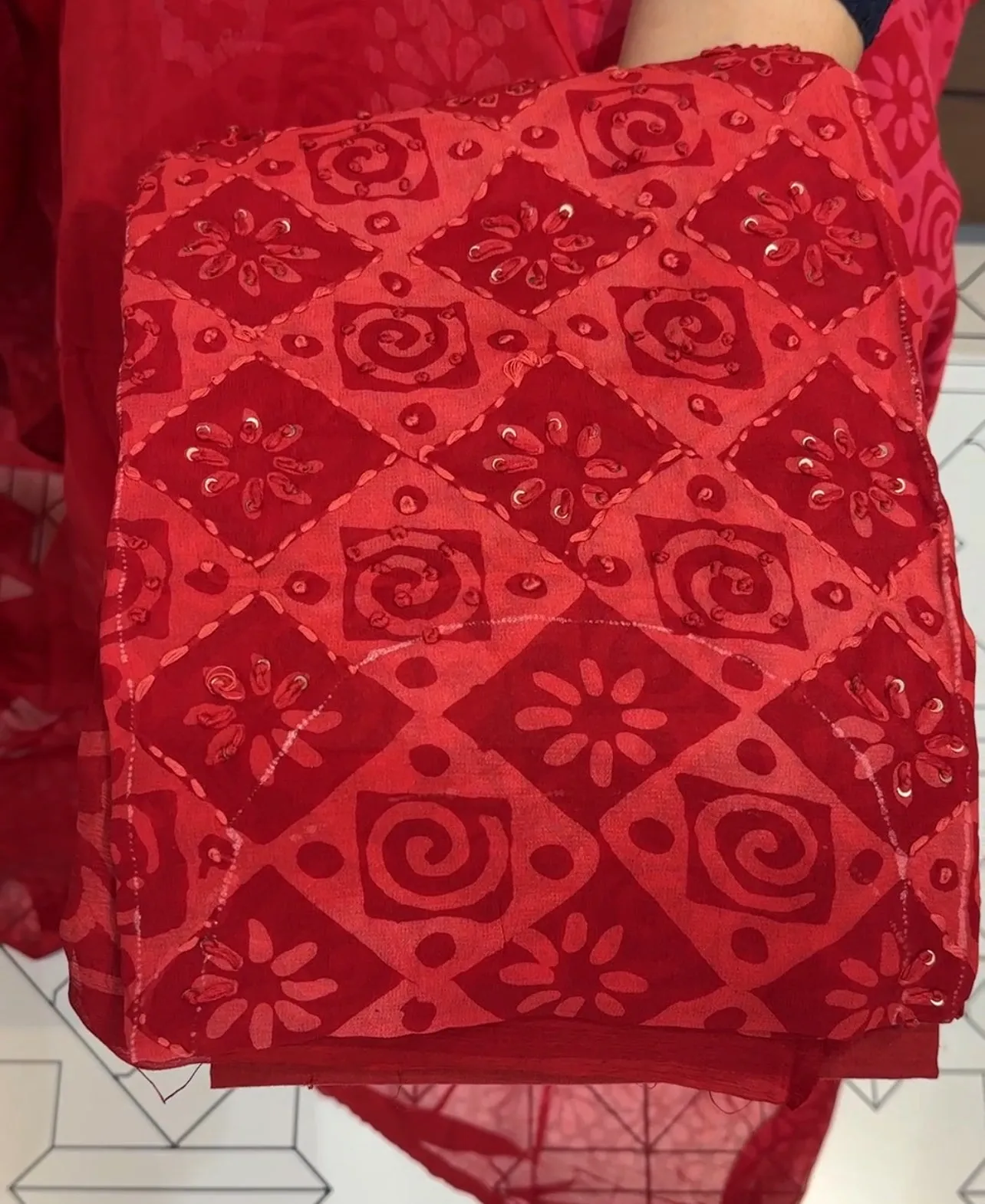 BATIK PRINTED UNSTITCHED SALWAR SUITS - IHA 14398
