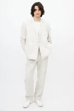 Beige Floral La Veste Moulin Floral Jacquard Suit