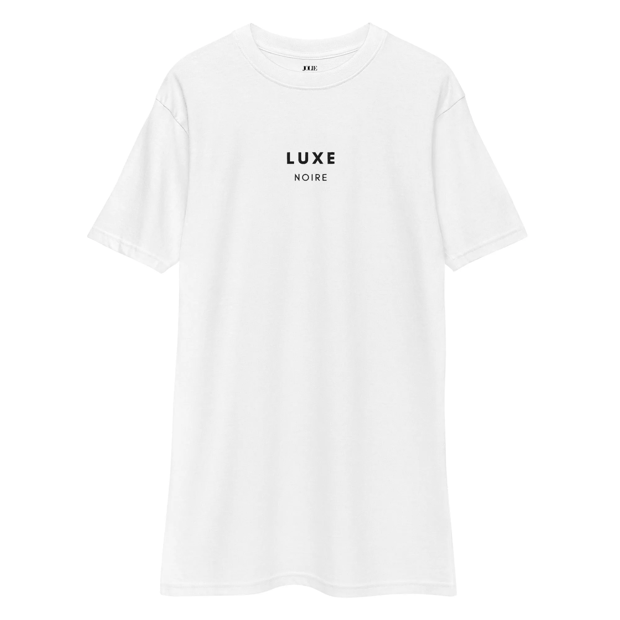 Black Luxury Long T-shirt- White