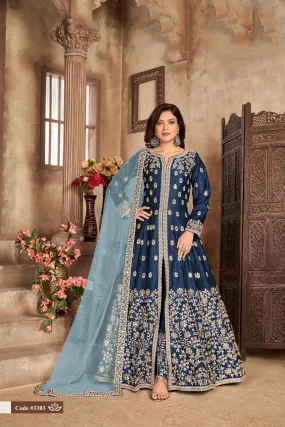 Blue Heavy Embroidered Anarkali Salwar Suit