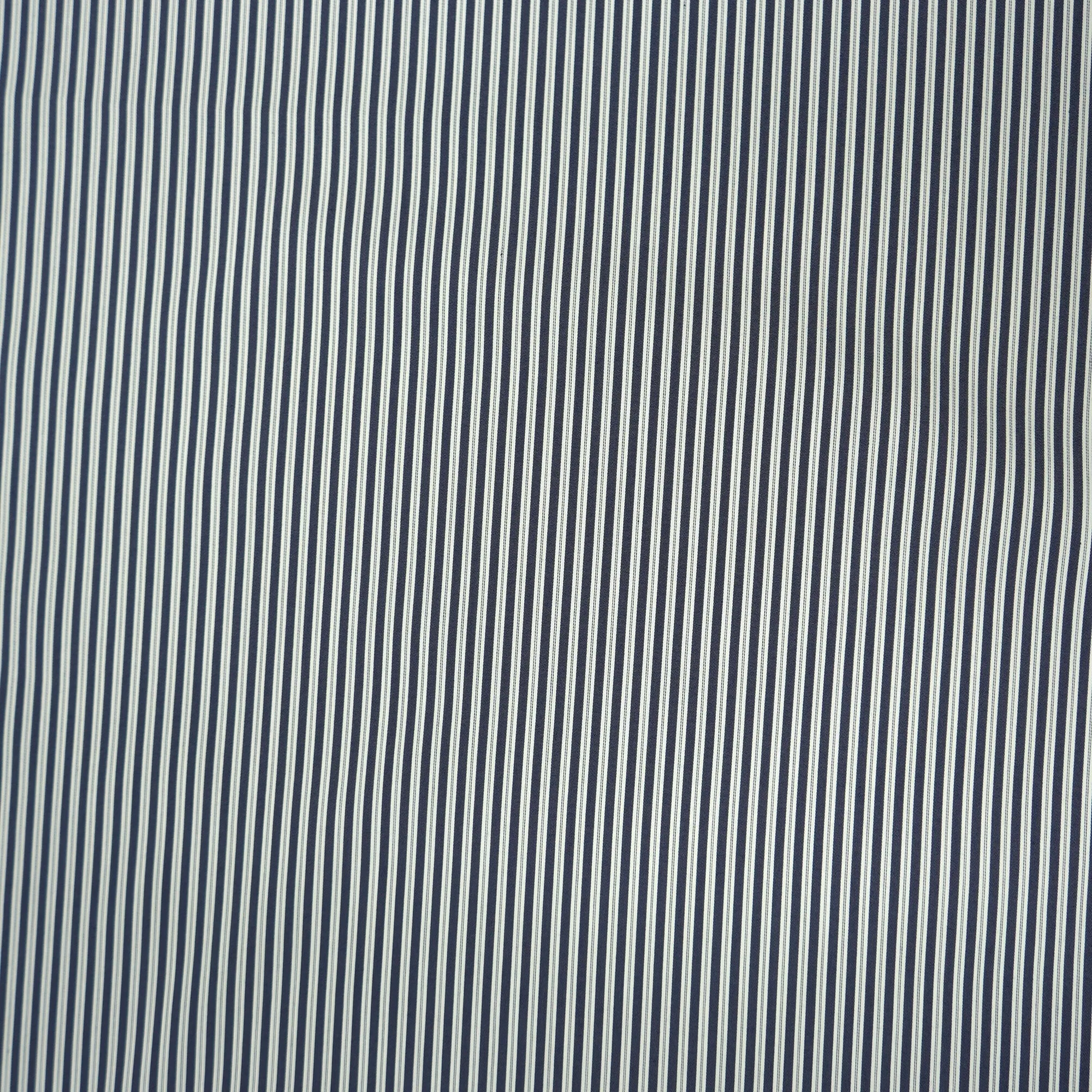 Blue Striped Italian Cotton Shirt Fabric