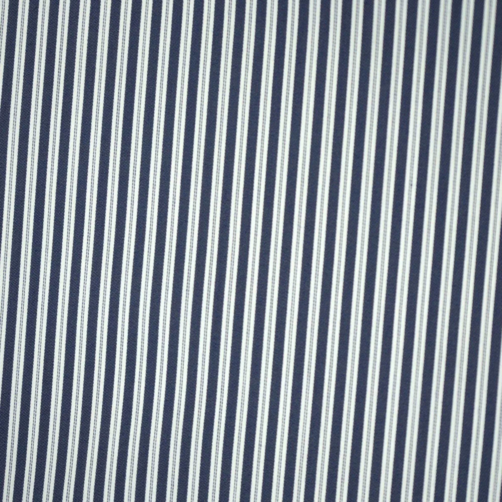 Blue Striped Italian Cotton Shirt Fabric