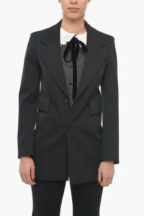 Bottega Veneta Stretch Wool Blazer with Curved Sleeves 36 Italian size