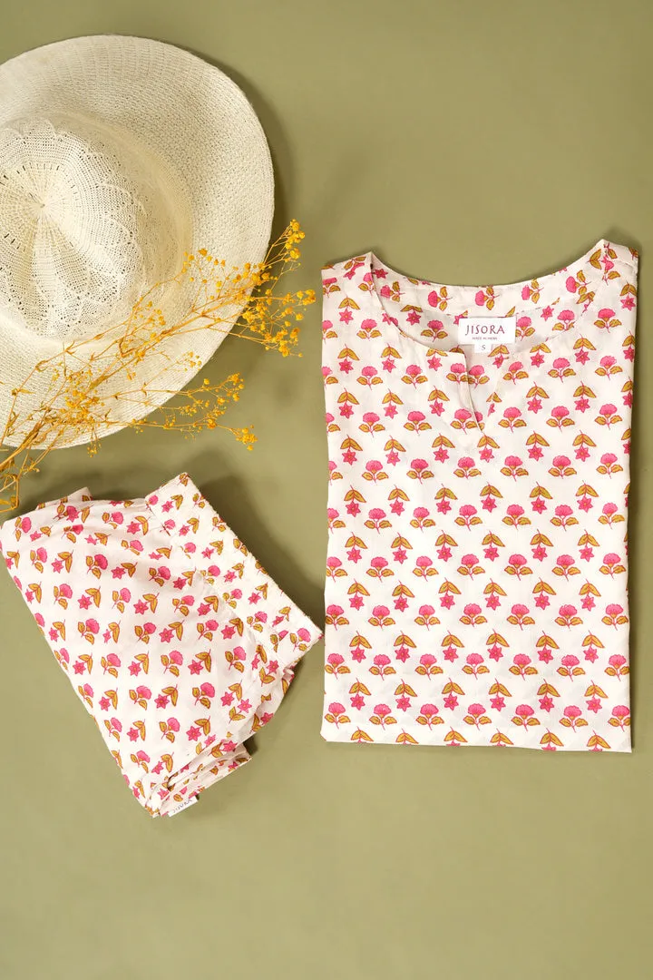 Buti on off white Cotton Top Set