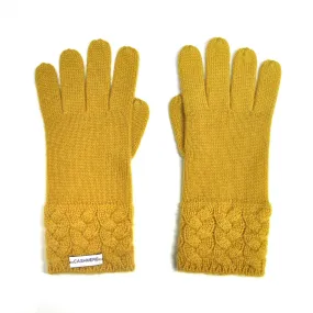 Cashmere Cable Gloves - Mustard