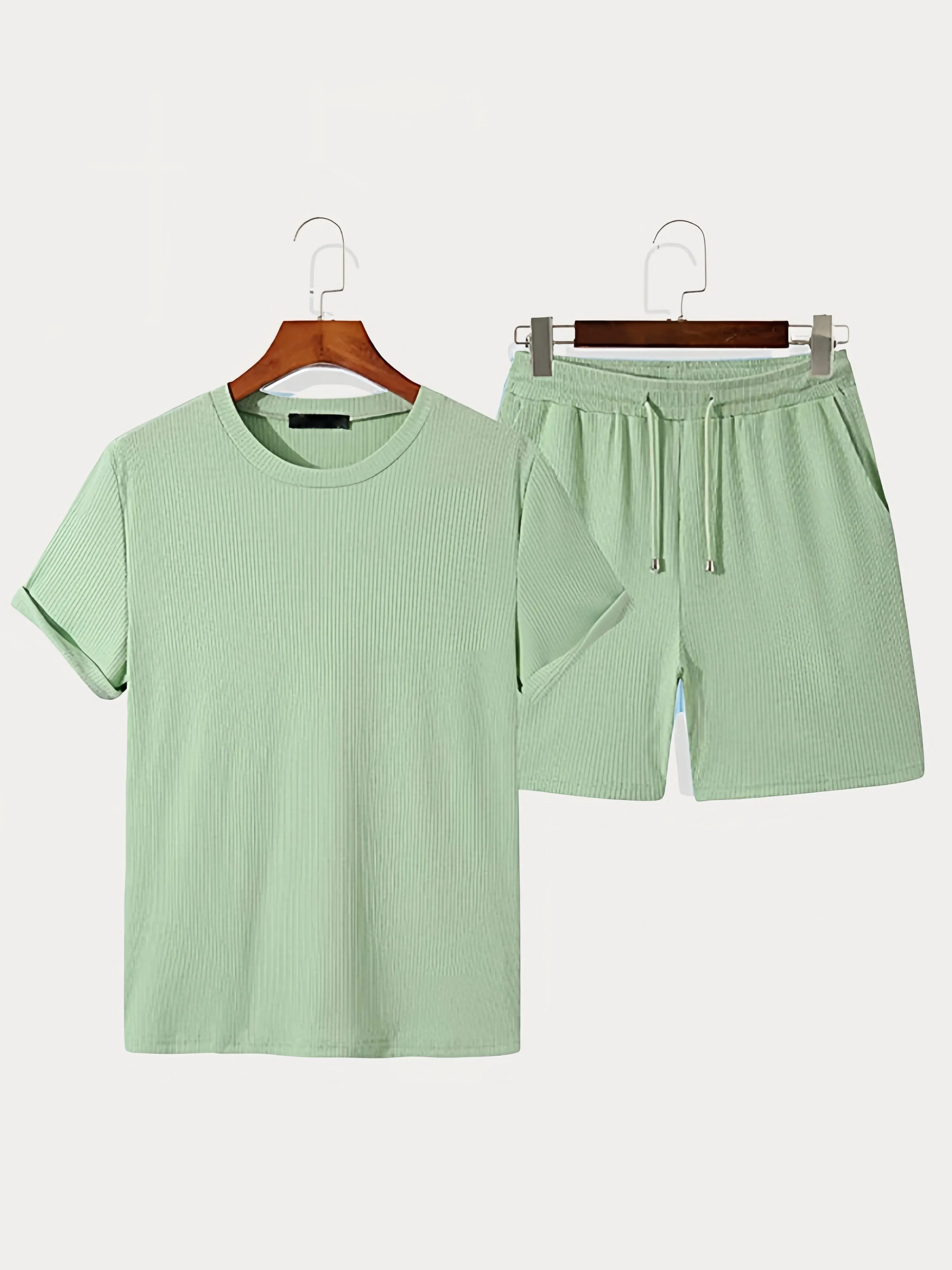 Casual Solid Color Short Sleeve Set