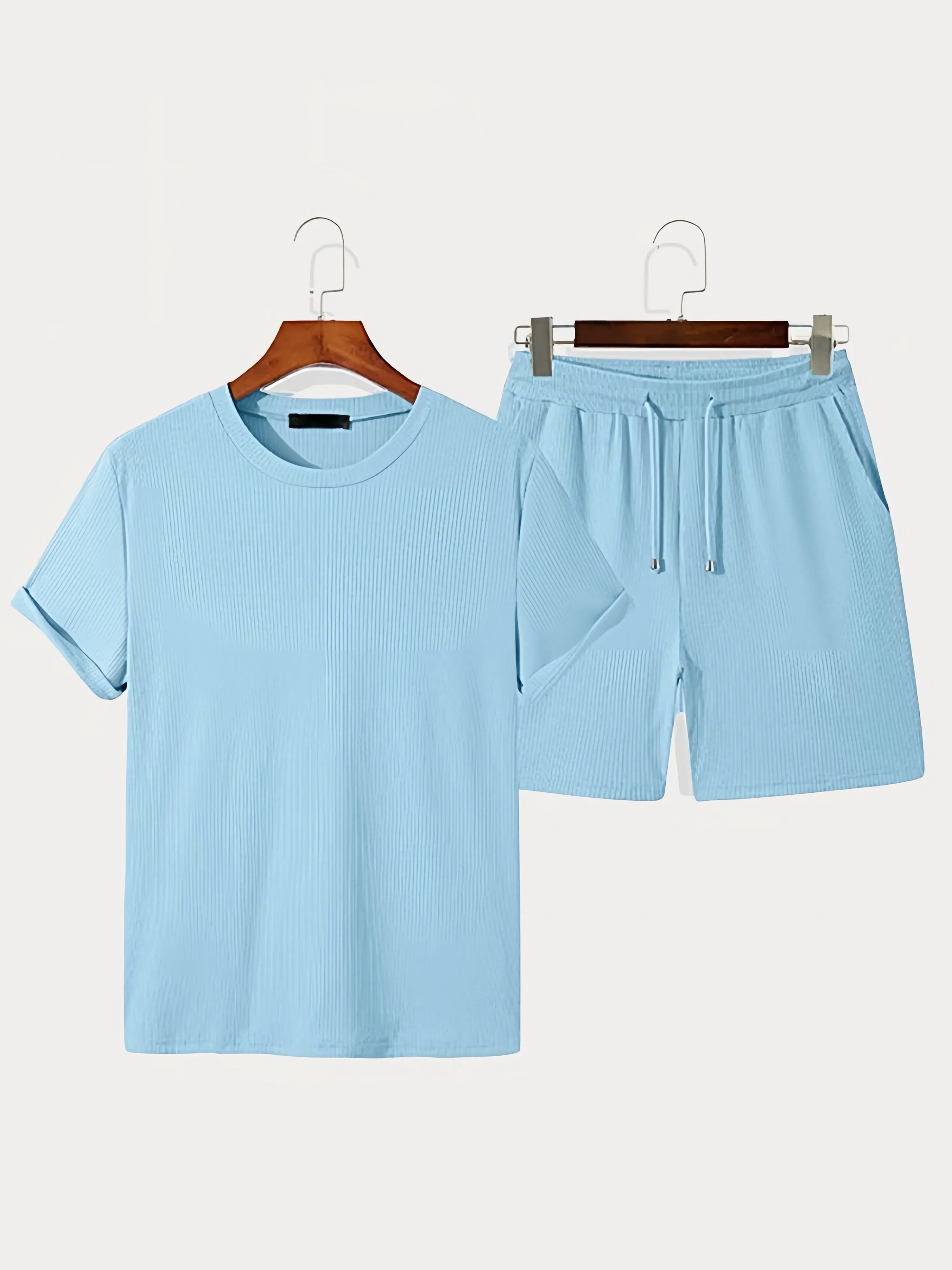 Casual Solid Color Short Sleeve Set