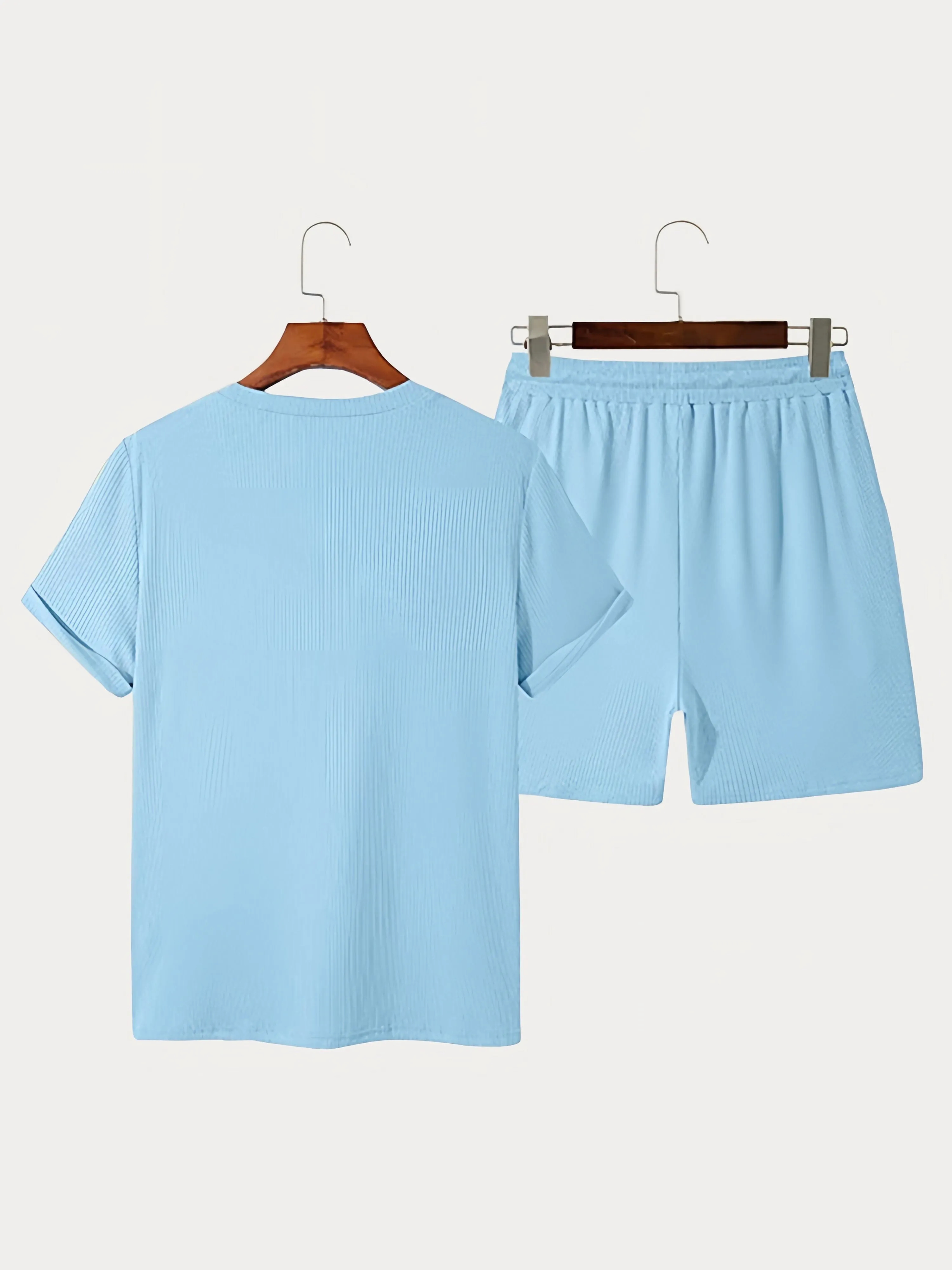 Casual Solid Color Short Sleeve Set