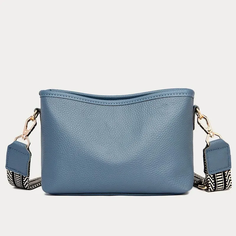 Crossbody Bag For Women Solid Color Lychee Pattern Leather Bag