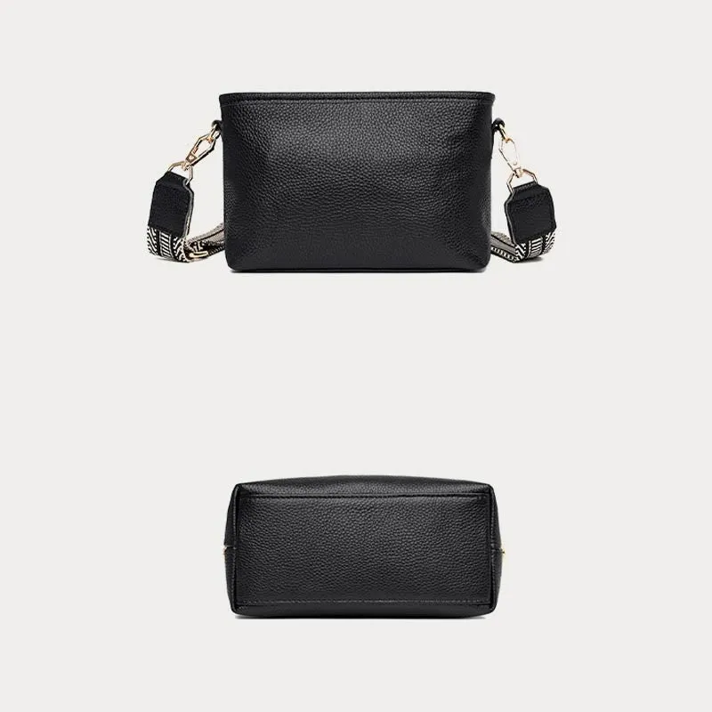 Crossbody Bag For Women Solid Color Lychee Pattern Leather Bag