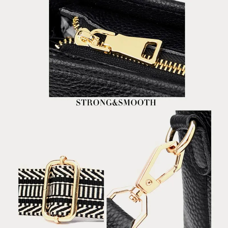 Crossbody Bag For Women Solid Color Lychee Pattern Leather Bag