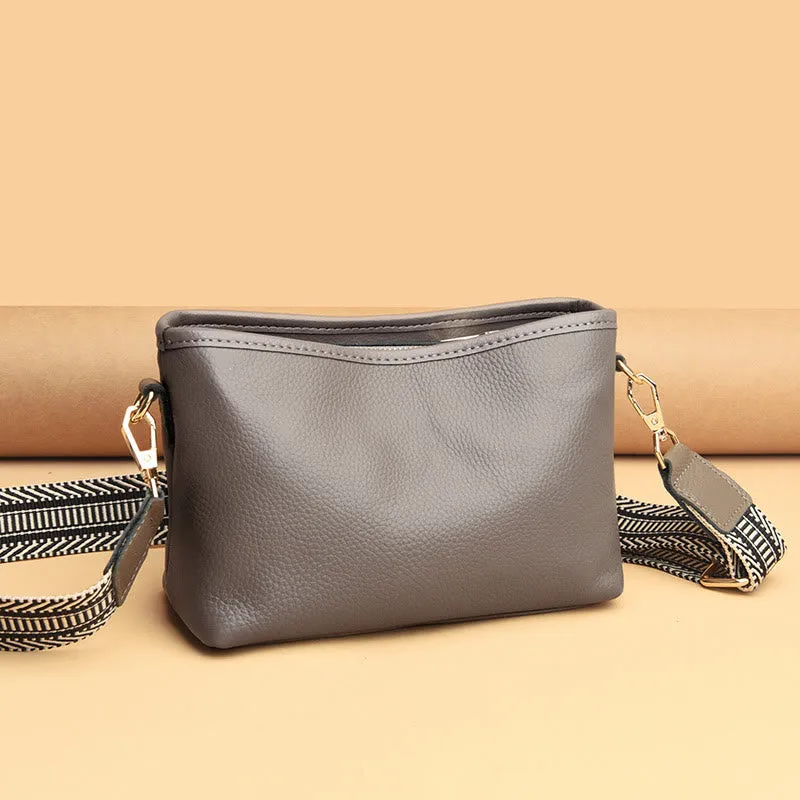 Crossbody Bag For Women Solid Color Lychee Pattern Leather Bag