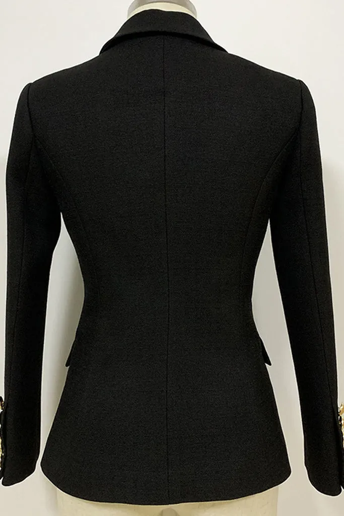 Double Breasted Lapel Collar Midi Coat