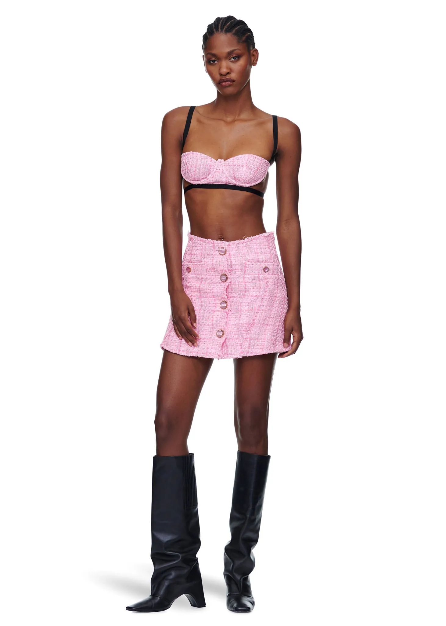 GCDS Wear Tweed Mini Skirt
