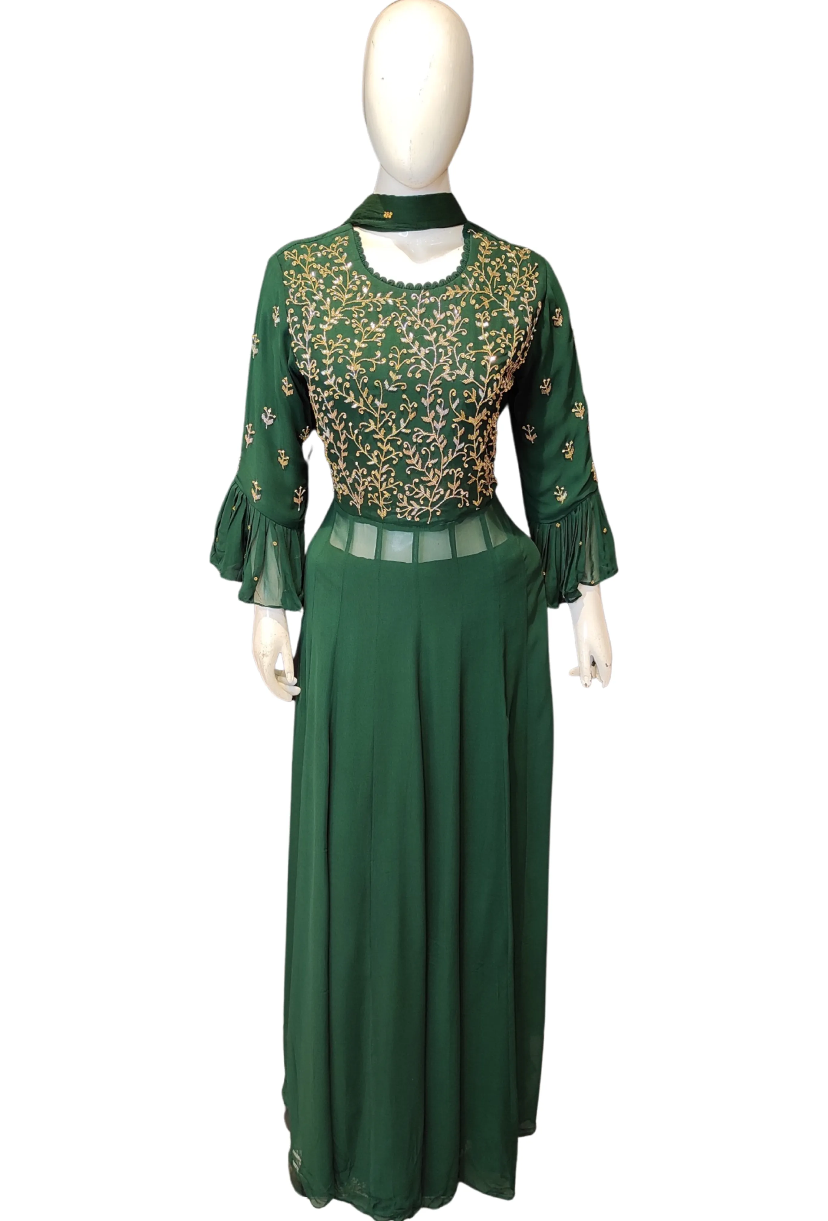 Georgette Suit with Plazzo and Cutdana Work