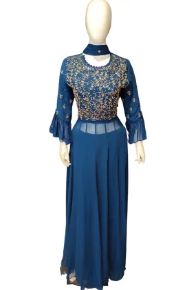 Georgette Suit with Plazzo and Cutdana Work