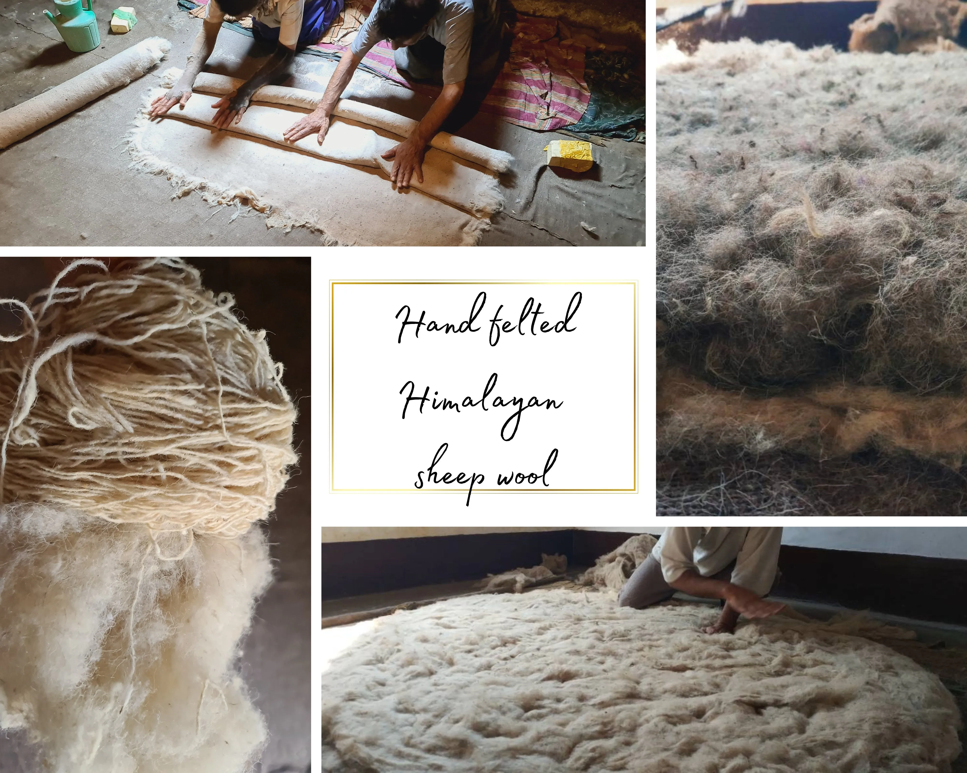 Hand-Felted 7x5 Wool Rug "Namda" from Kashmir - Unique Floral Embroidery on Sheep Wool Felt Base - Boho Decor for Cozy Floors and Artful Corners