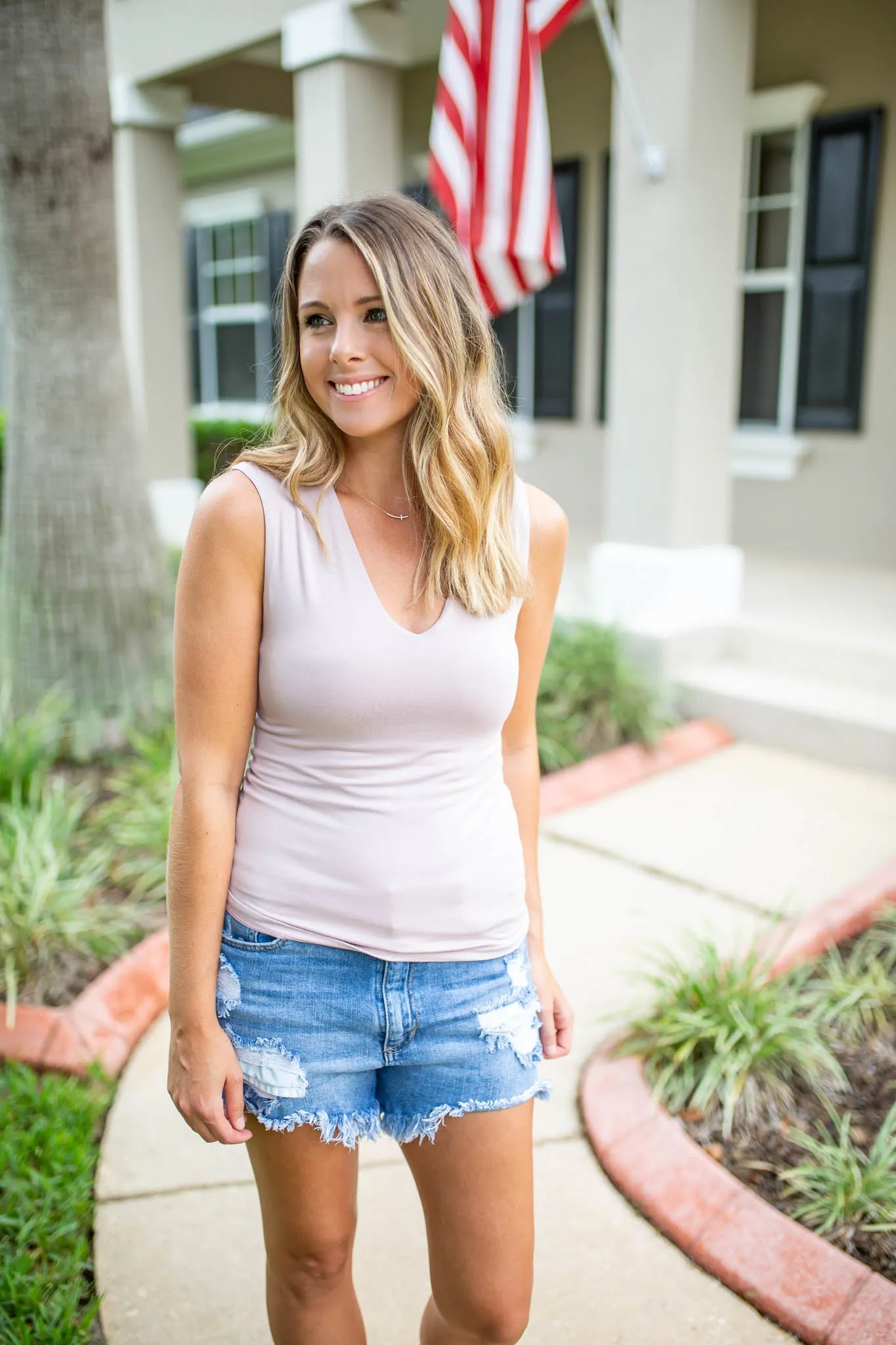 Hit You Back Tank - Dusty Rose