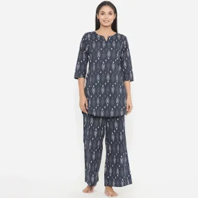 Ikat On Indigo Loungewear
