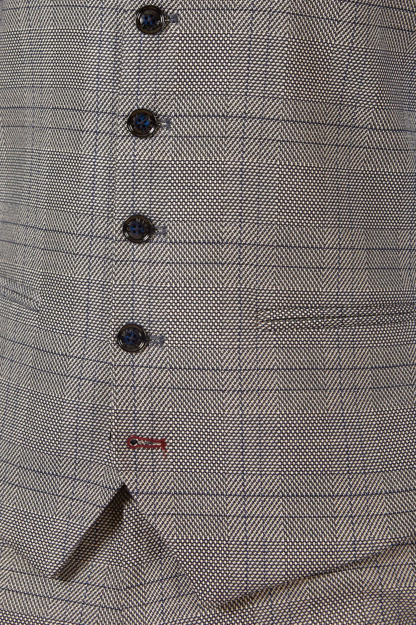 JERRY - Grey Check Single Breasted Waistcoat