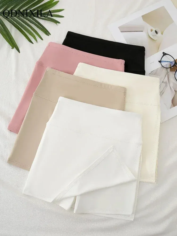 LVSANW 2024 Summer New Korean Style Women's Skirts Side Slit Hight Waist Sports A-line Yoga Skirts Shorts Elegant Hip Wrap Skirt Pants