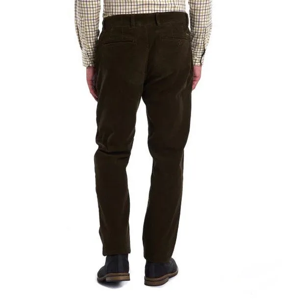 Barbour Neuston Mens Stretch Corduroy Pants in Dark Olive