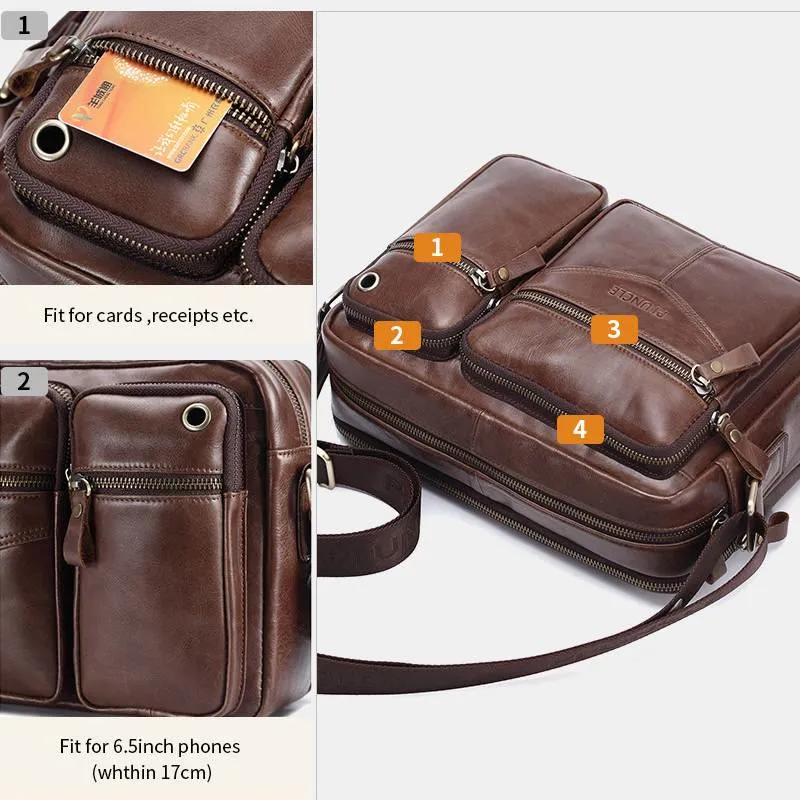 Messenger Bag For Men Business Solid Color Roomy Crossbody Bag
