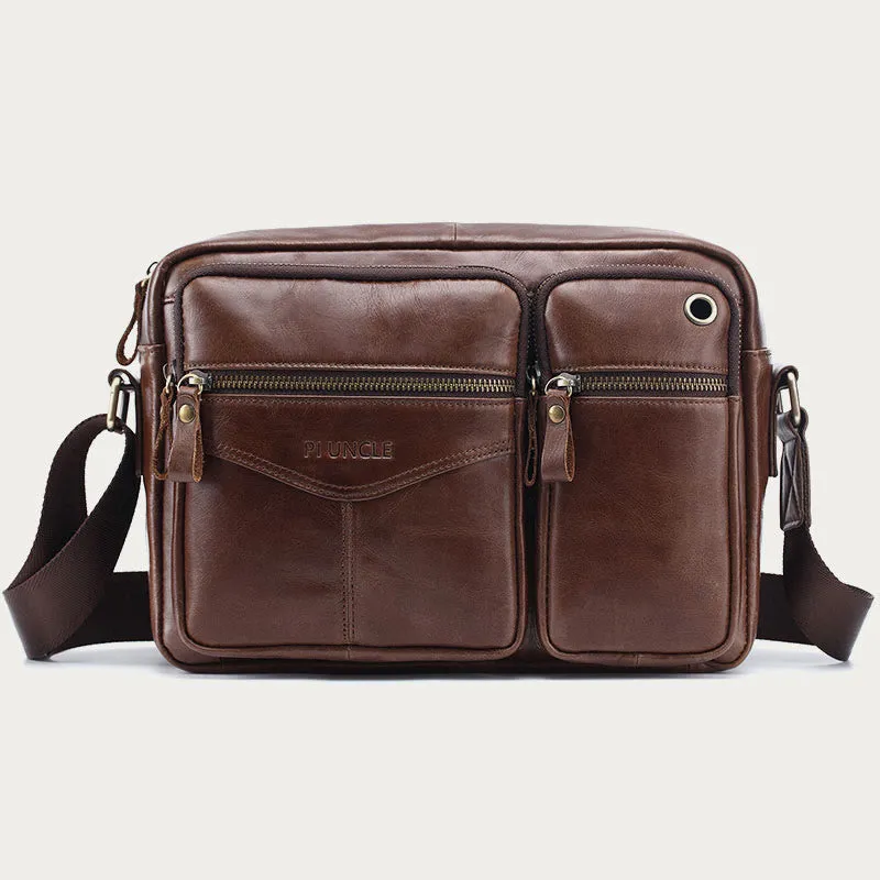 Messenger Bag For Men Business Solid Color Roomy Crossbody Bag