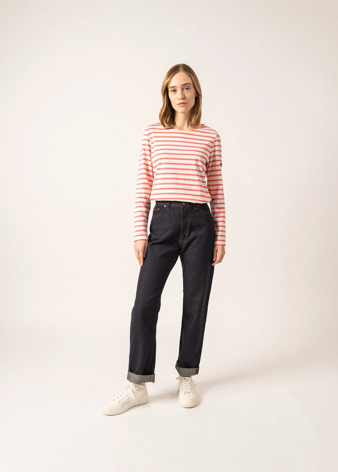 Minquidame striped sailor shirt - regular fit, in light cotton (ECUME/DOLY)