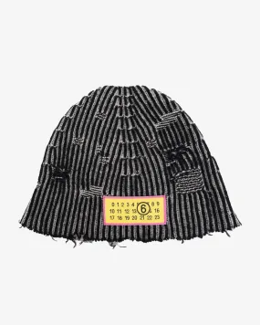 Luxurious Black Melange Woolen Hat - MM6 Maison Margiela