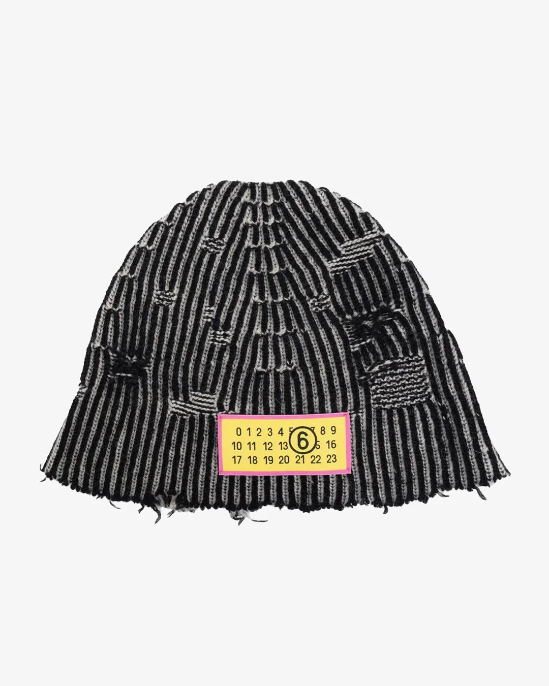 Luxurious Black Melange Woolen Hat - MM6 Maison Margiela