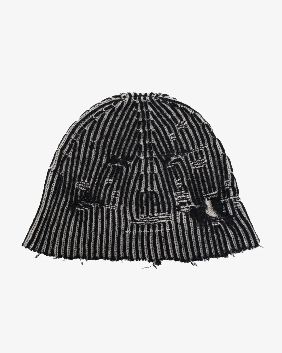 Luxurious Black Melange Woolen Hat - MM6 Maison Margiela