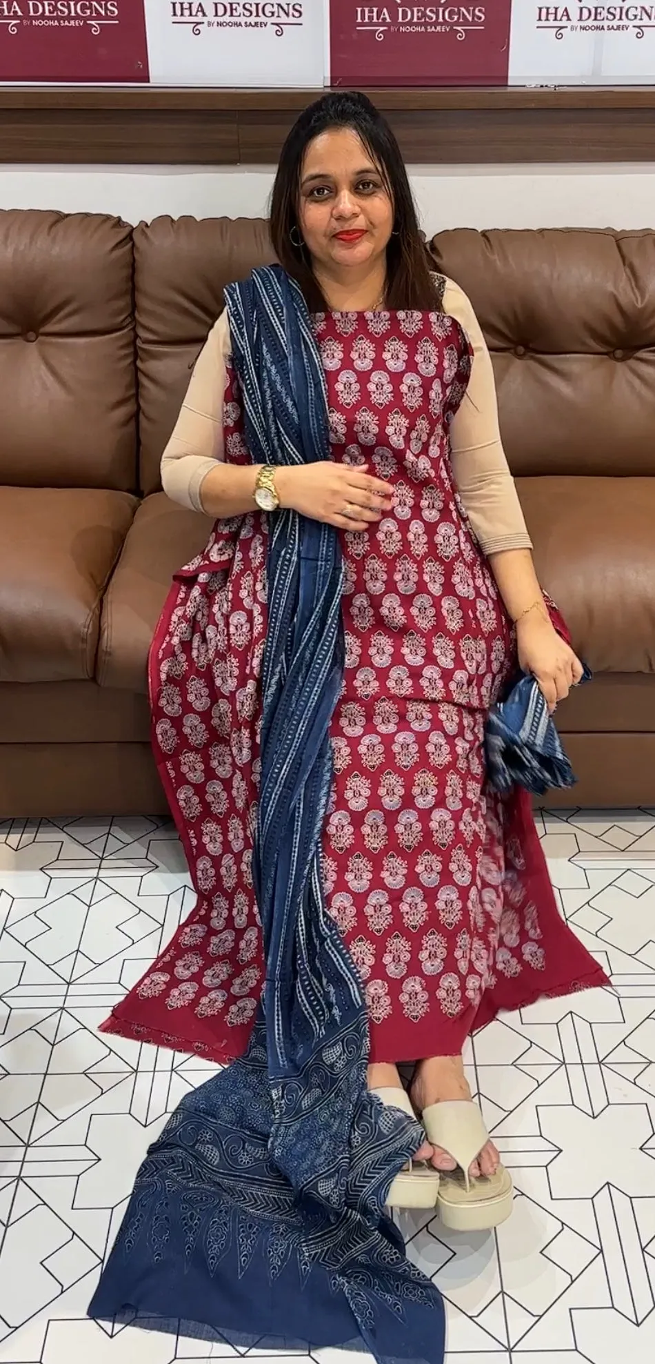 PRINTED COTTON UNSTITCHED SALWAR SUITS - IHA 14754