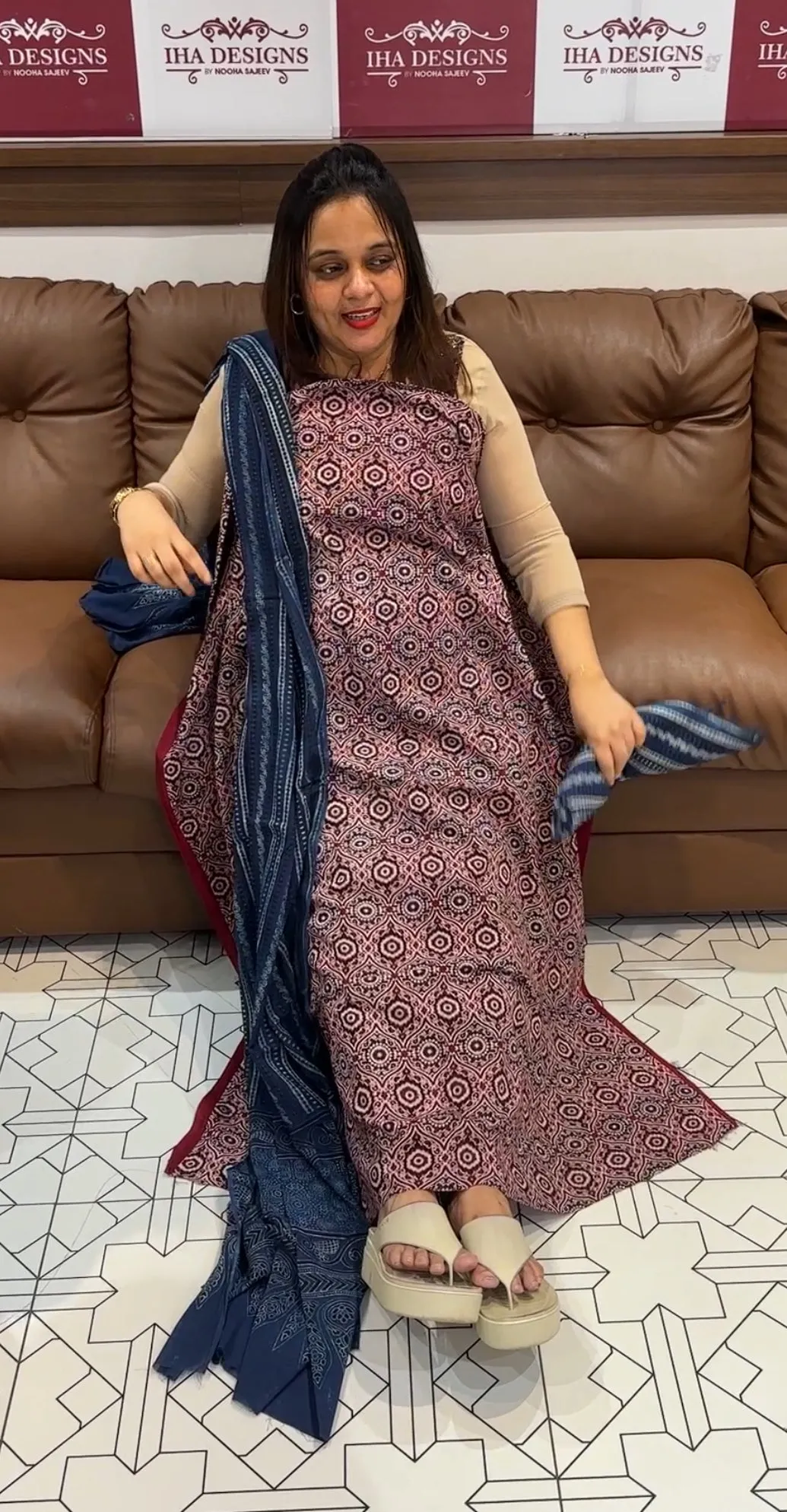 PRINTED COTTON UNSTITCHED SALWAR SUITS - IHA 14754
