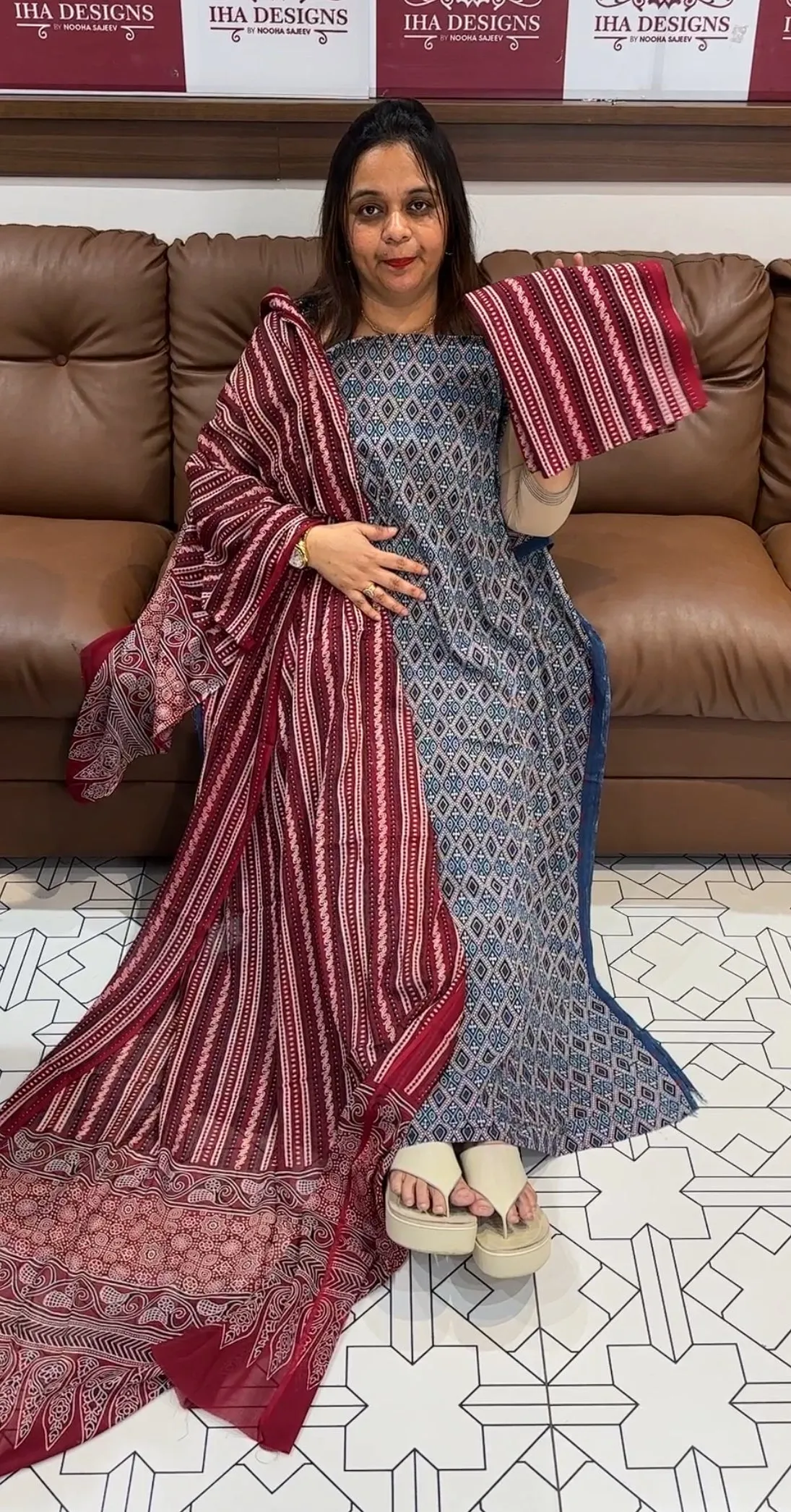 PRINTED COTTON UNSTITCHED SALWAR SUITS - IHA 14754