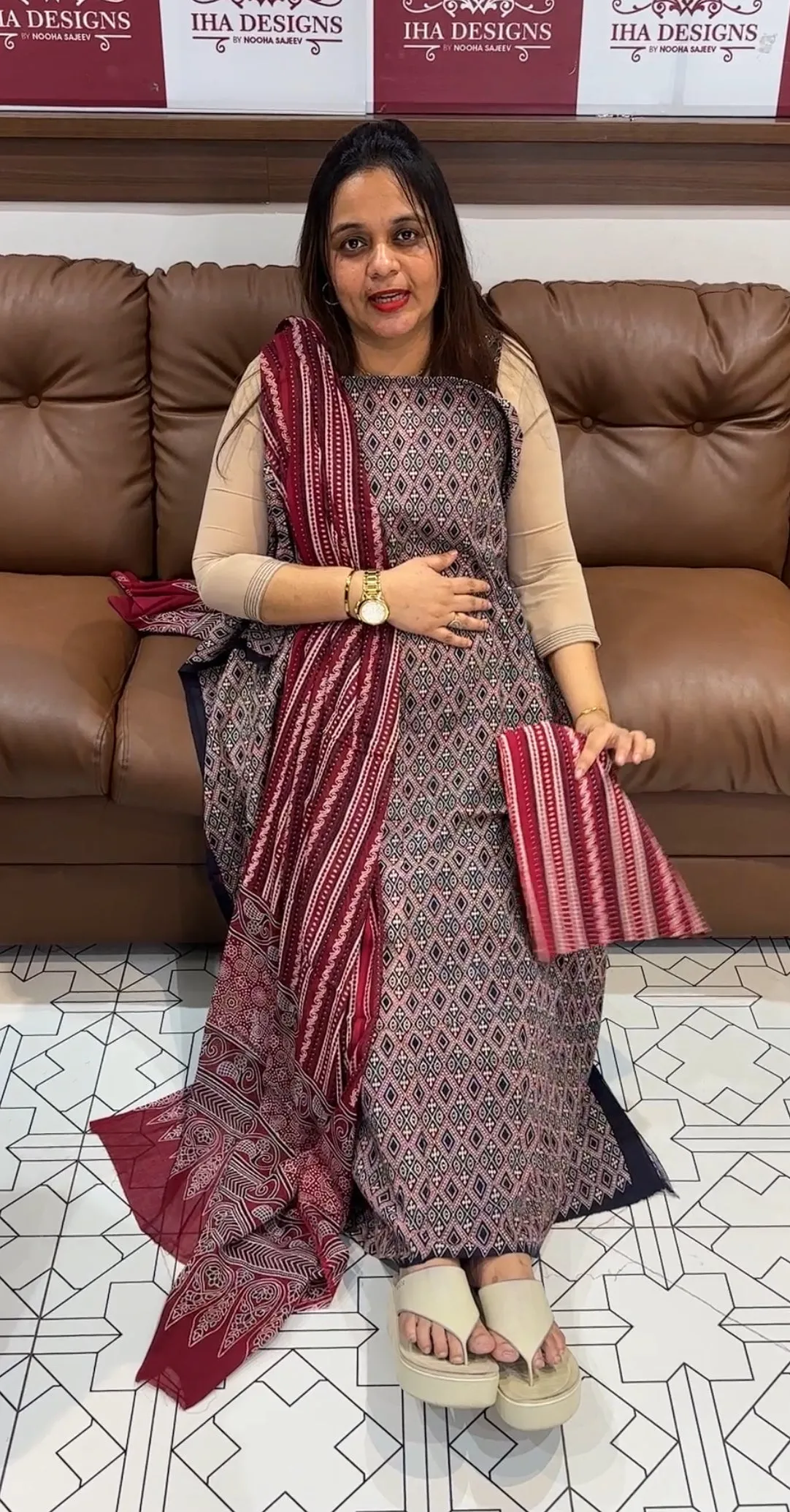PRINTED COTTON UNSTITCHED SALWAR SUITS - IHA 14754