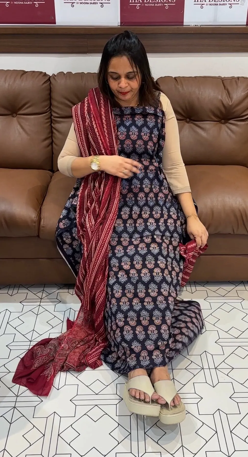 PRINTED COTTON UNSTITCHED SALWAR SUITS - IHA 14754