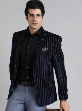 Royal Blue Solid Regular Fit Blazer | JB Studio