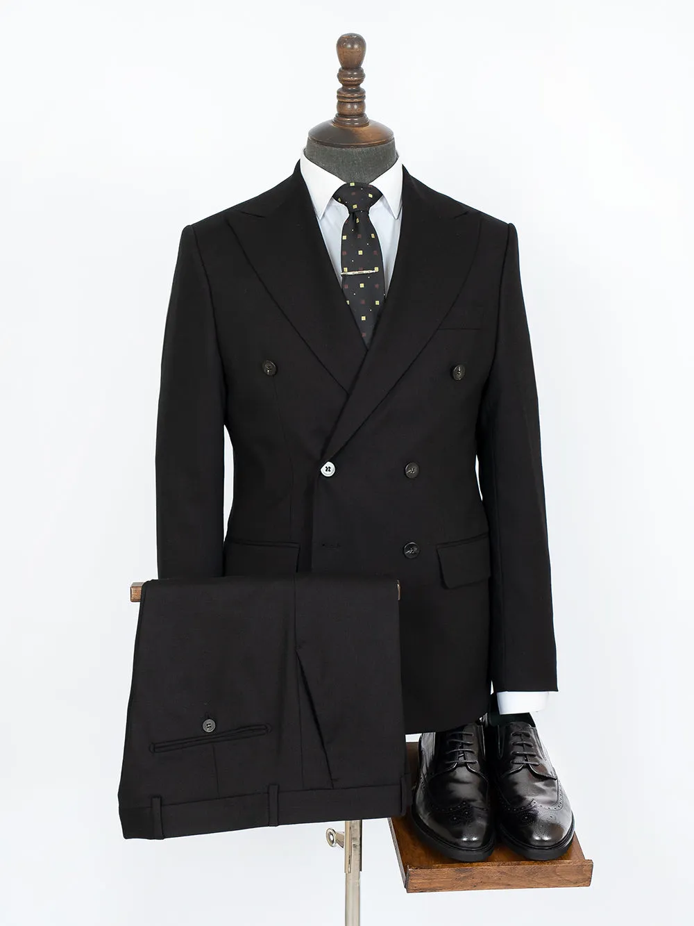 Smile Navy Double Breasted Bespoke Men Suit Tailored