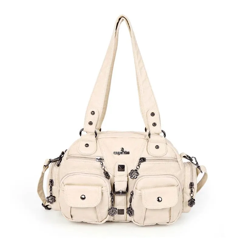Solid Color Fashion Dumplings Messenger Bag