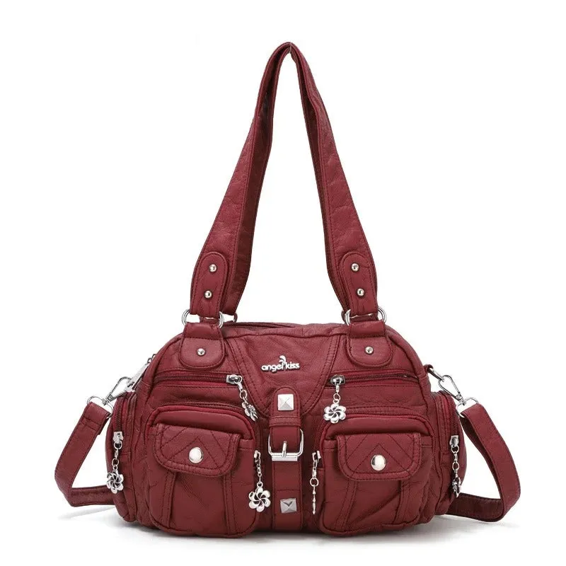 Solid Color Fashion Dumplings Messenger Bag
