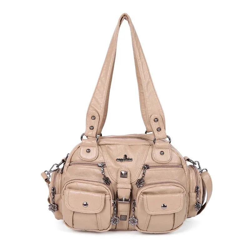 Solid Color Fashion Dumplings Messenger Bag
