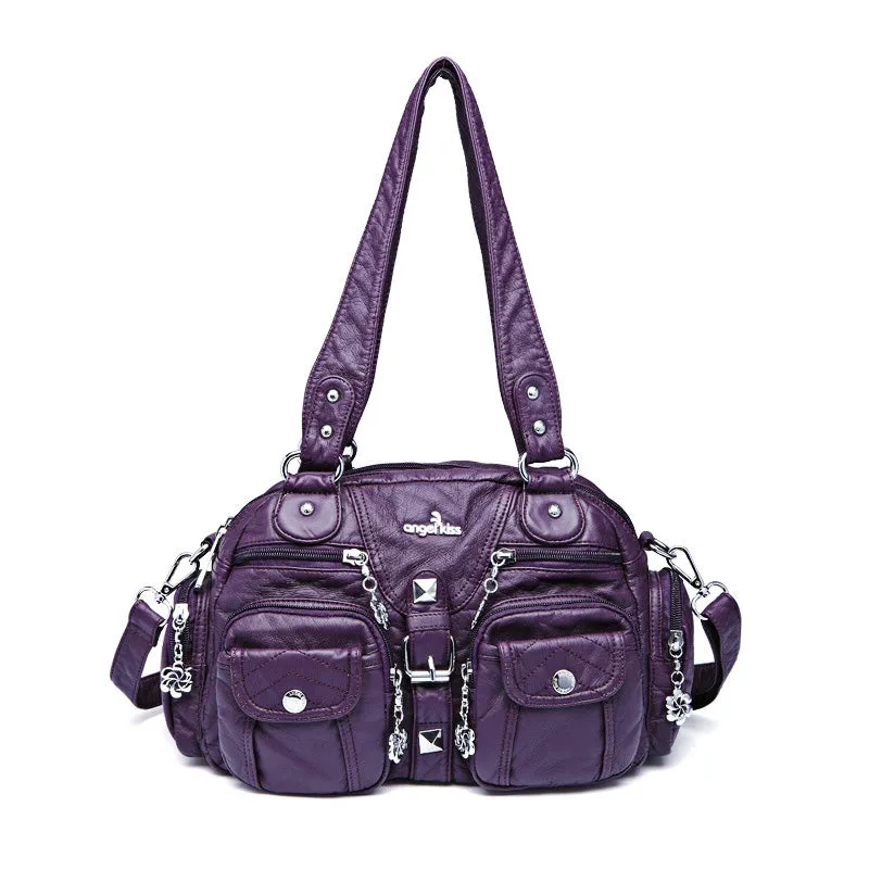 Solid Color Fashion Dumplings Messenger Bag