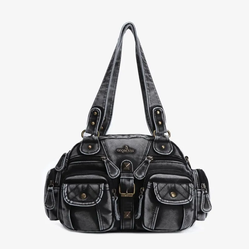 Solid Color Fashion Dumplings Messenger Bag