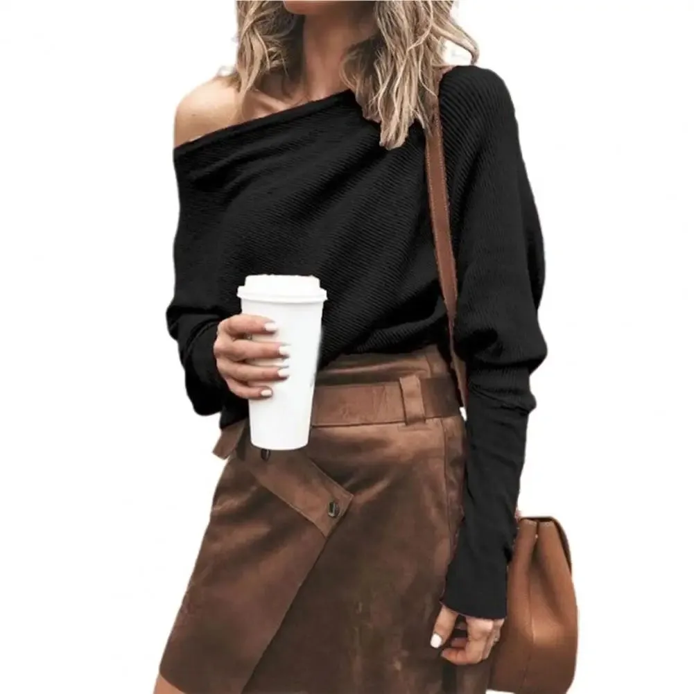 Solid Color Stretchy Women Blouse Sexy